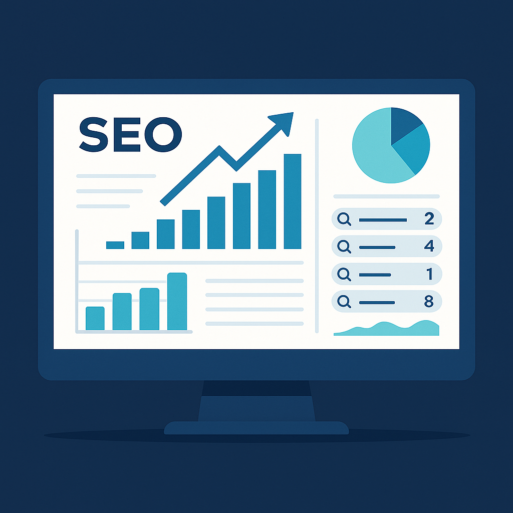 SEO strategy and organic traffic growth illustration